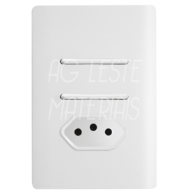 Conjunto Interruptor Simples + Paralelo + Tomada 10A 4x2 - Novara Branco Total